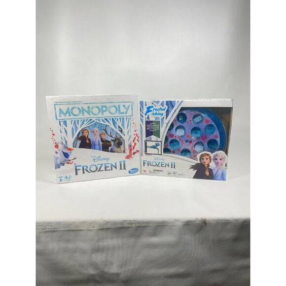 Disney Frozen Monopoly Board Game & Frosted Fishing Snowflake Catching Game - Picture 3 of 12